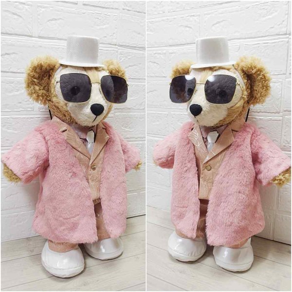 画像3: 【予約受付中】 ダッフィー 衣装 Sサイズ (身長43cm) Number 風 ピンクコート コスチューム 服 Ni00 (3)