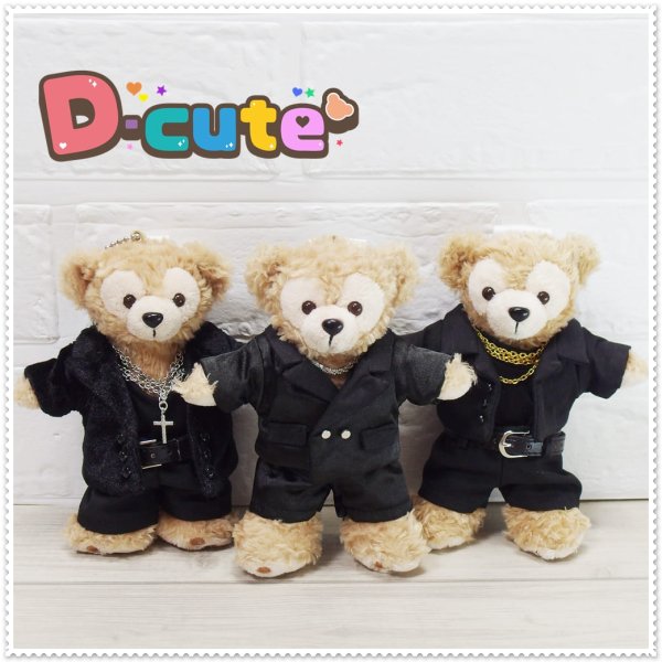 画像4: 【予約受付中】ダッフィー 衣装 ぬいばサイズ (身長14cm) Number 風 LIVE 黒ジャケット コスチューム 服 Ni25 (4)