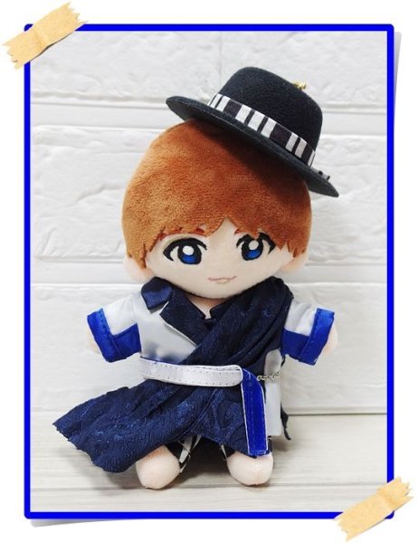 画像1: Hey15thぬいぐるみ サイズ コスチューム 服 縦じまメンカラ 衣装 青担当 hdn767 (1)