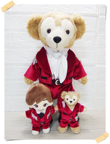 画像2: 【予約受付中】ダッフィー Sサイズ 赤ベロア 服 コスチューム 衣装 松 IM04 (2)