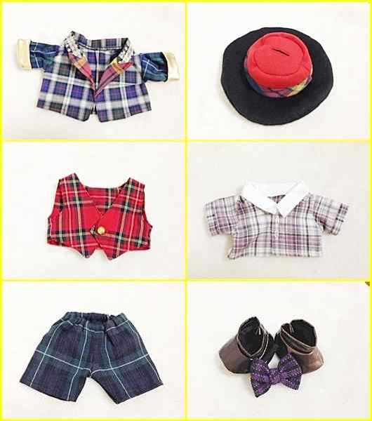 画像3: 【予約受付中】 ダッフィー＆ジェラトーニ 衣装 ポーチサイズ (身長28cm) 1992* チェック コスチューム 服 N a09 (3)