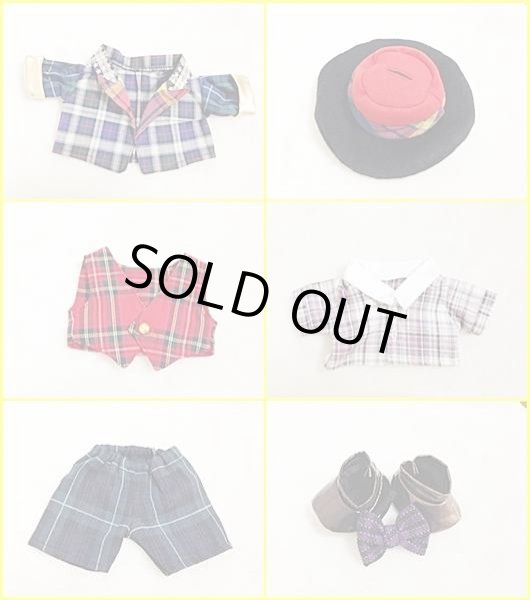 画像3: 【予約受付中】ダッフィー&ジェラトーニ 衣装 ポーチサイズ (身長28cm) 1992* チェック コスチューム 服 N a09 (3)