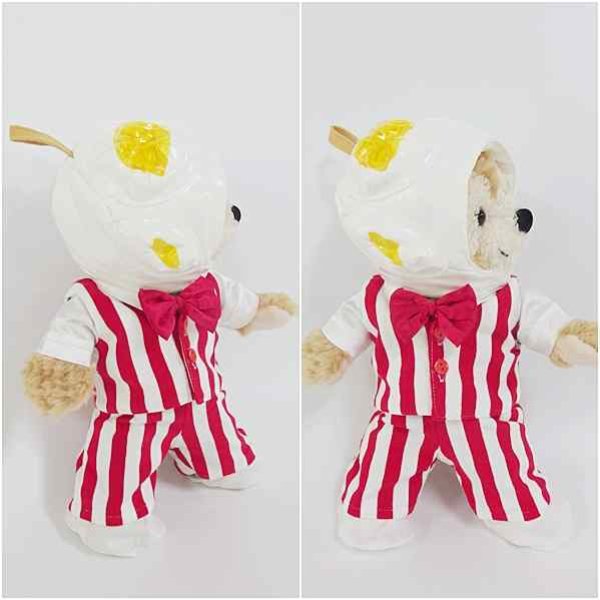 画像2: 【予約受付中】 ダッフィー＆ジェラトーニ 衣装 ポーチサイズ (身長28cm) 変身シリーズ ポップコーン コスチューム 服 赤 a143 (2)