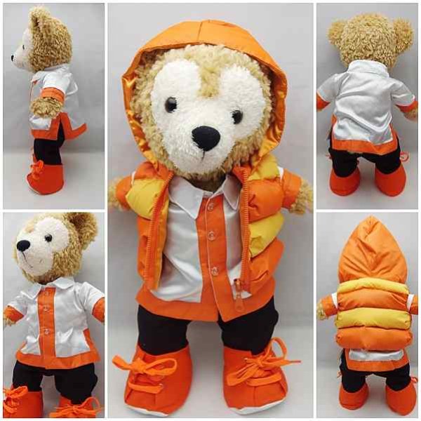 画像3: 【予約受付中】 ダッフィー 衣装 Sサイズ (身長43cm) popcorn ダウンジャケット コスチューム 服 オレンジ O a159 (3)