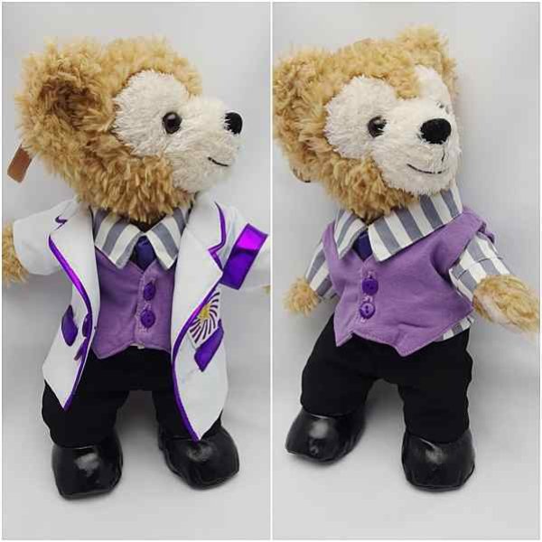 画像2: 【予約受付中】 ダッフィー＆ジェラトーニ 衣装 ポーチサイズ (身長28cm) 2013 白衣 コスチューム 服  紫 a180 (2)