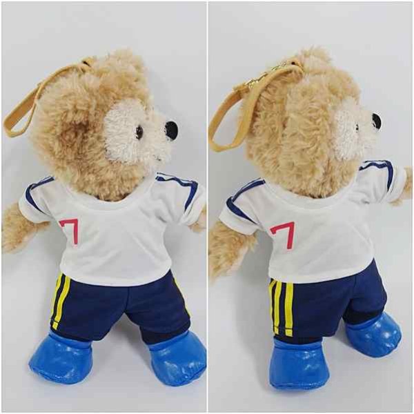 画像2: 【予約受付中】 ダッフィー＆ジェラトーニ 衣装 ポーチサイズ (身長28cm) サッカー ユニフォーム コスチューム 服  「白」「背番号7 JUN」 a190 (2)