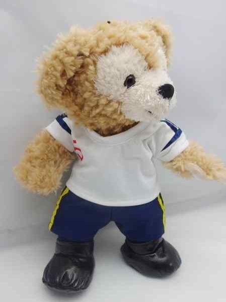 画像2: 【予約受付中】 ダッフィー＆ジェラトーニ 衣装 ポーチサイズ (身長28cm) サッカー ユニフォーム コスチューム 服  「白」「背番号5 SHO」 a199 (2)