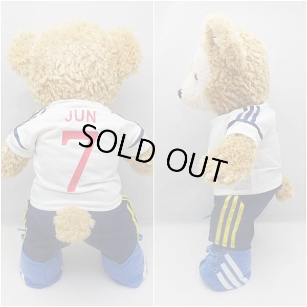 画像2: ダッフィー 衣装 Sサイズ (身長43cm) サッカー ユニフォーム コスチューム 服 「白」「背番号7 JUN」 a195 (2)