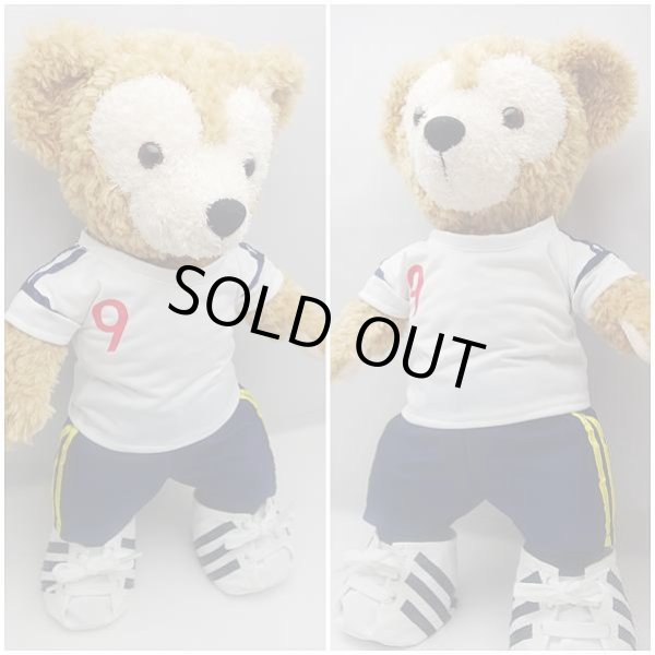 画像2: 【予約受付中】 ダッフィー 衣装 Sサイズ (身長43cm) サッカー ユニフォーム コスチューム 服 「白」「背番号9 MASAKI」 a196 (2)