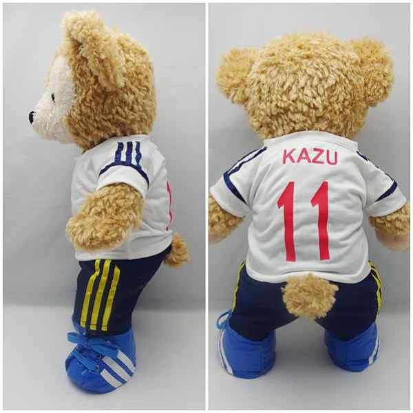 画像3: 【予約受付中】 ダッフィー 衣装 Sサイズ (身長43cm) サッカー ユニフォーム コスチューム 服  「白」「背番号11 KAZU」 a197 (3)
