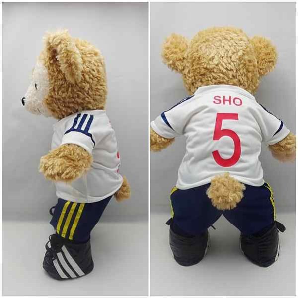 画像3: 【予約受付中】 ダッフィー 衣装 Sサイズ (身長43cm) サッカー ユニフォーム コスチューム 服  「白」「背番号5 SHO」 a198 (3)