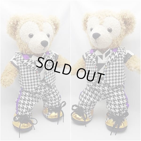 画像2: 【予約受付中】 ダッフィー 衣装 Sサイズ (身長43cm) japoコン コスチューム 服 千鳥柄 紫 M a295 (2)