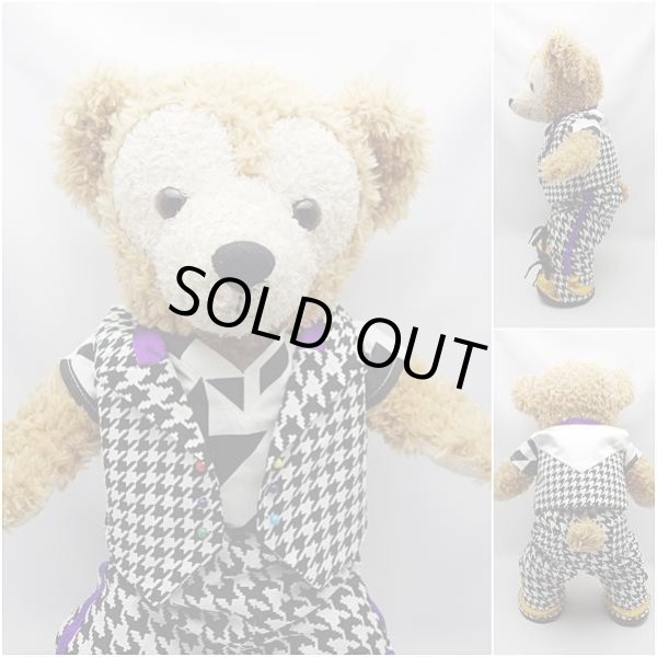画像3: 【予約受付中】 ダッフィー 衣装 Sサイズ (身長43cm) japoコン コスチューム 服 千鳥柄 紫 M a295 (3)