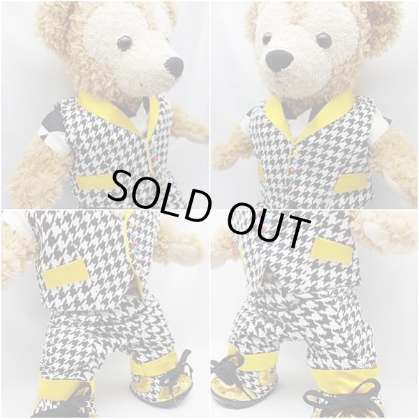 画像2: ダッフィー 衣装 Sサイズ (身長43cm) japoコン コスチューム 服 千鳥柄 黄 N a297 (2)