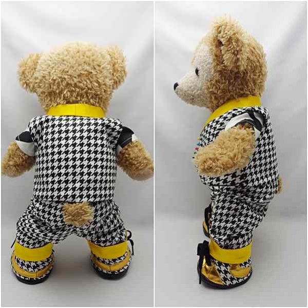 画像3: 【予約受付中】 ダッフィー 衣装 Sサイズ (身長43cm) japoコン コスチューム 服 千鳥柄 黄 N a297 (3)