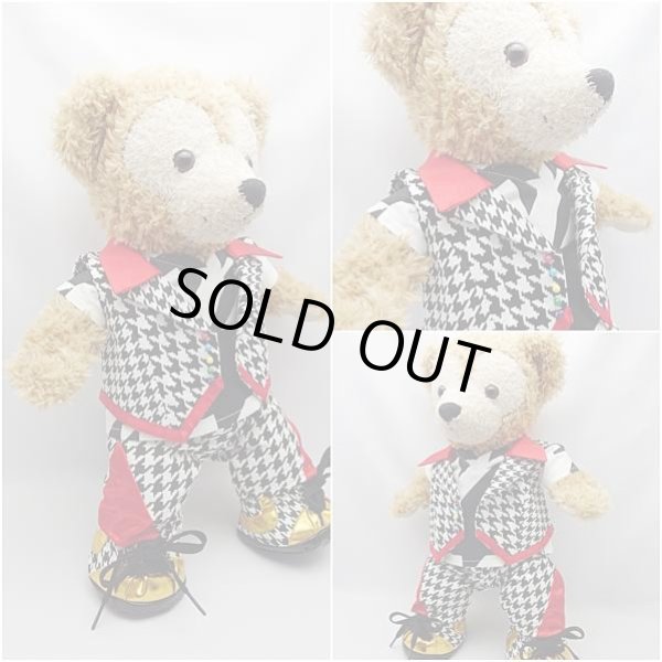 画像2: 【予約受付中】 ダッフィー 衣装 Sサイズ (身長43cm) japoコン コスチューム 服 千鳥柄 赤 S a298 (2)