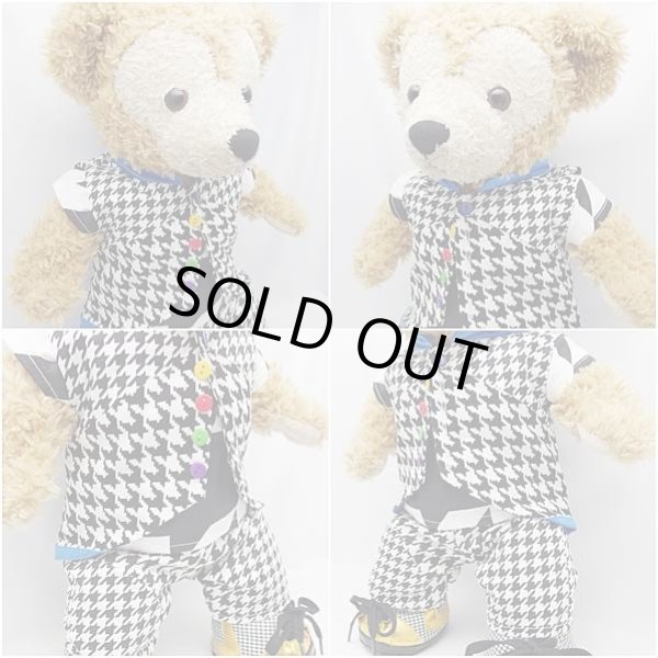 画像2: 【予約受付中】 ダッフィー 衣装 Sサイズ (身長43cm) japoコン コスチューム 服 千鳥柄 青 O a299 (2)