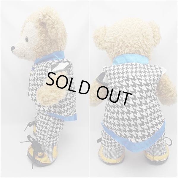 画像3: 【予約受付中】 ダッフィー 衣装 Sサイズ (身長43cm) japoコン コスチューム 服 千鳥柄 青 O a299 (3)