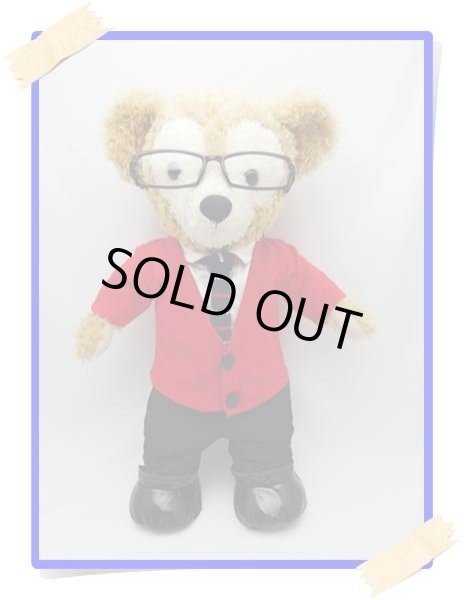 画像1: 【予約受付中】 ダッフィー 衣装 Sサイズ (身長43cm) 鍵コス 赤セーター  青ネクタイ コスチューム 服 O a75 (1)