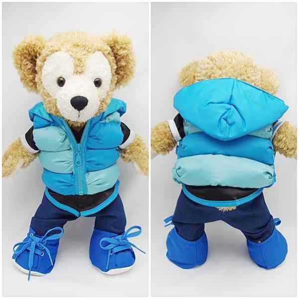 画像3: 【予約受付中】 ダッフィー 衣装 Sサイズ (身長43cm)  ワイハジャケット コスチューム 服 青 S a98 (3)