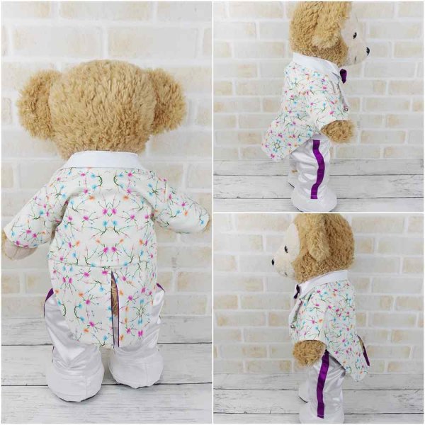 画像3: 【予約受付中】 ダッフィー 衣装 Sサイズ (身長43cm) コスチューム 服 b62 紫担当 (3)