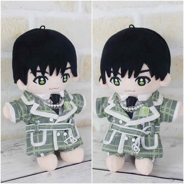 画像2: 【予約受付中】 Hey15thぬいぐるみ サイズ コスチューム 服 千鳥柄 衣装 黄緑担当 hdn719 (2)