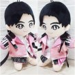 画像2: 【予約受付中】 Hey15thぬいぐるみ サイズ コスチューム 服 縦じまメンカラ 衣装 ピンク担当 hdn762 (2)