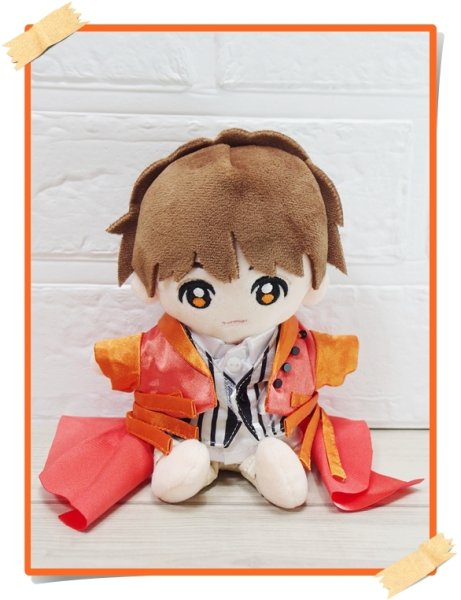 画像1: Hey15thぬいぐるみ サイズ コスチューム 服 縦じまメンカラ 衣装 オレンジ担当 hdn765 (1)