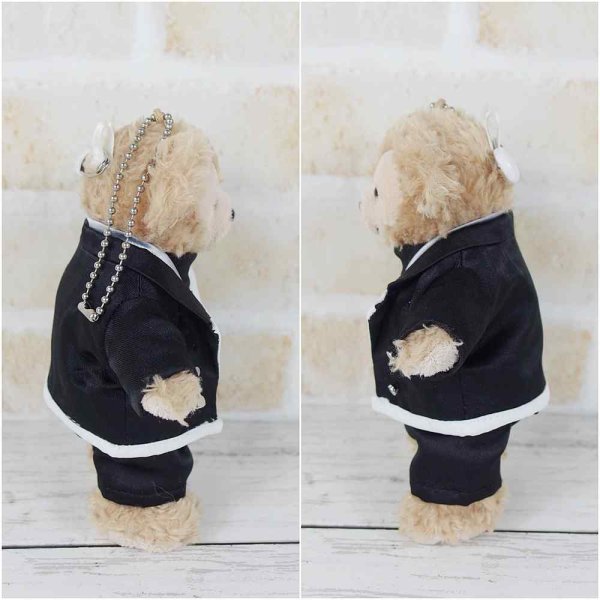 画像3: 【予約受付中】 ダッフィー 衣装 ぬいばサイズ (全長14cm) なにもの MV 風 コスチューム 服 kp563 漆黒 (3)