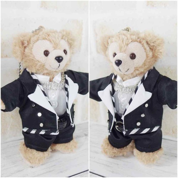 画像1: 【予約受付中】 ダッフィー 衣装 ぬいばサイズ (全長14cm) なにもの MV 風 コスチューム 服 kp564 イエロー (1)