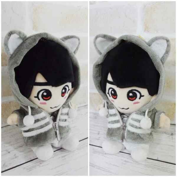 画像2: 【予約受付中】 ちびぬい チェックジャケット お洋 衣装 コスチューム 服 na89 猫 グレー (2)