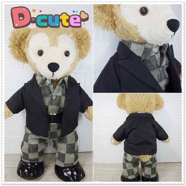 画像4: ダッフィー 衣装 Sサイズ (身長43cm) Number 風 チェック コスチューム 服 Ni03 (4)