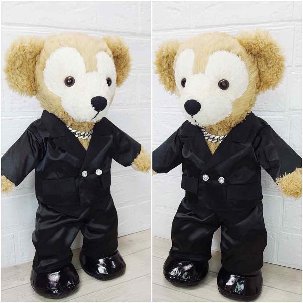 画像2: ダッフィー 衣装 Sサイズ (身長43cm) LIVE 黒ジャケット コスチューム 服 Ni20 (2)