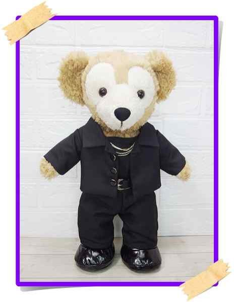 画像1: 【予約受付中】ダッフィー 衣装 Sサイズ (身長43cm) LIVE 黒ジャケット コスチューム 服 Ni22 (1)