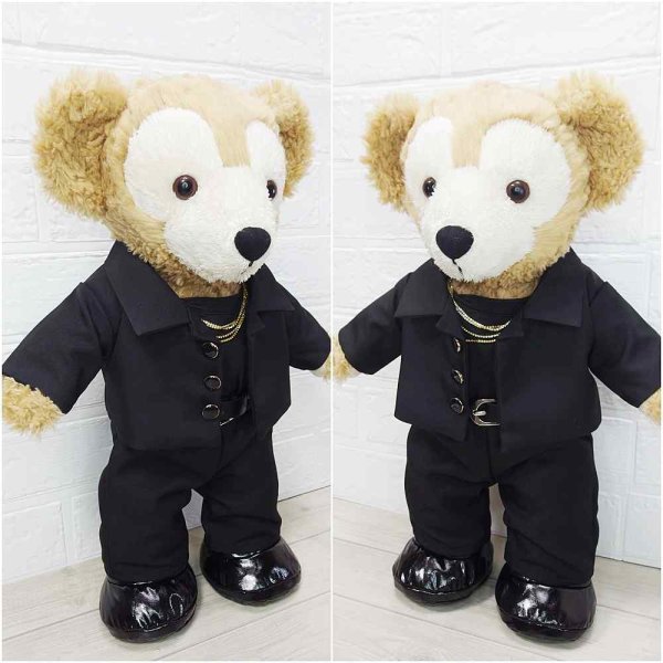 画像2: 【予約受付中】ダッフィー 衣装 Sサイズ (身長43cm) LIVE 黒ジャケット コスチューム 服 Ni22 (2)
