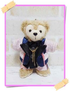 【予約受付中】ダッフィー ぬいばサイズ (14cm) ツイード衣装 snow 風コスチューム 服 担当ピンク sn102