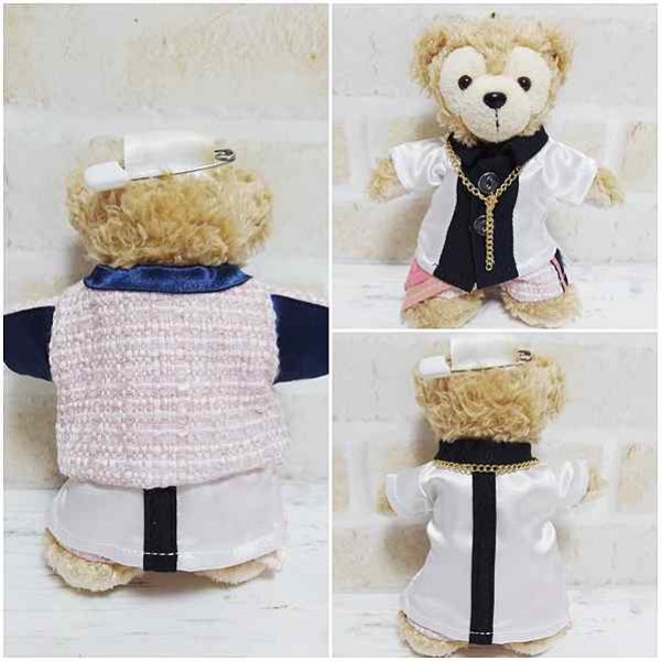 画像4: 【予約受付中】ダッフィー ぬいばサイズ (14cm) ツイード衣装 snow 風コスチューム 服 担当ピンク sn102 (4)