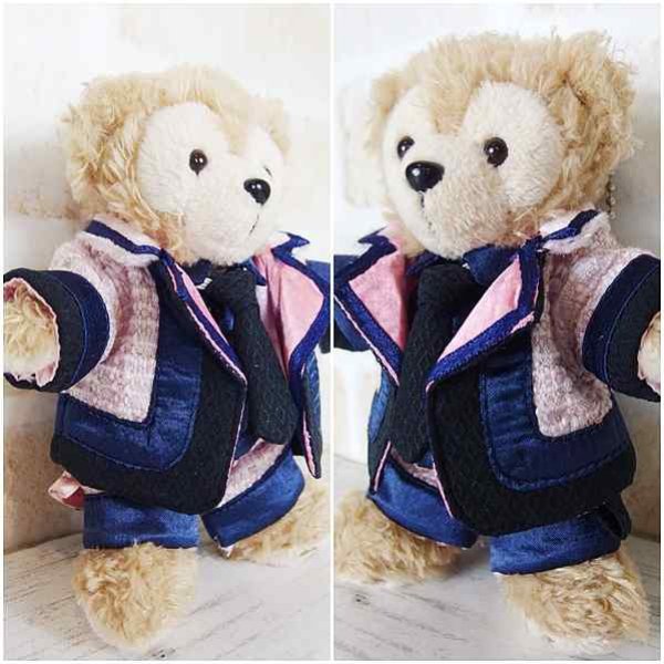 画像3: 【予約受付中】 ダッフィー ぬいばサイズ (14cm) ツイード衣装 snow 風コスチューム 服 担当緑 sn104 (3)