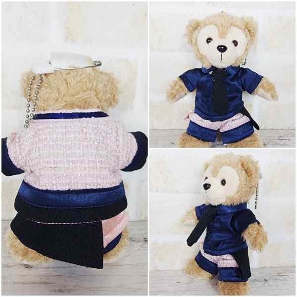 画像5: 【予約受付中】 ダッフィー ぬいばサイズ (14cm) ツイード衣装 snow 風コスチューム 服 担当緑 sn104 (5)