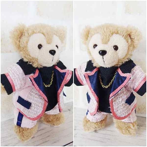 画像2: 『在庫処分SALE中』ダッフィー ぬいばサイズ (14cm) ツイード衣装 snow 風コスチューム 服 担当紫 sn106 (2)