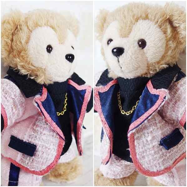 画像3: 『在庫処分SALE中』ダッフィー ぬいばサイズ (14cm) ツイード衣装 snow 風コスチューム 服 担当紫 sn106 (3)