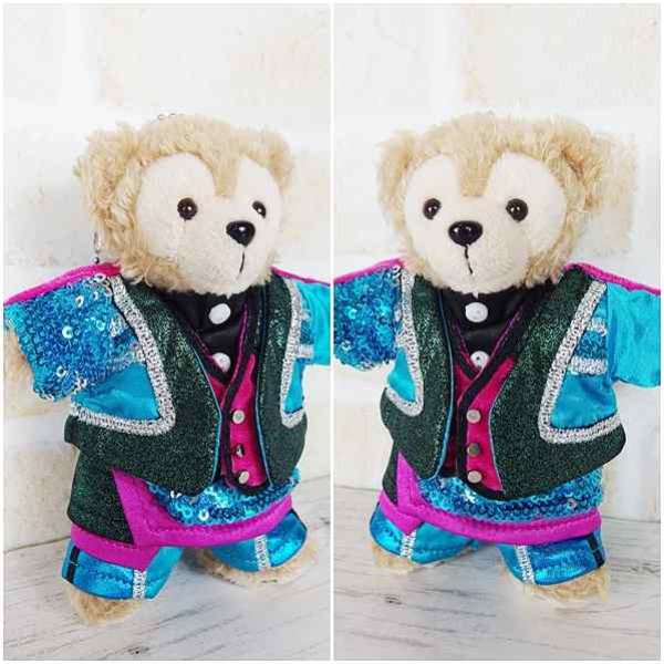 画像3: 【予約受付中】  ダッフィー ぬいばサイズ (14cm) ターコイズブルー衣装 コスチューム 服 担当ピンク sn112 (3)