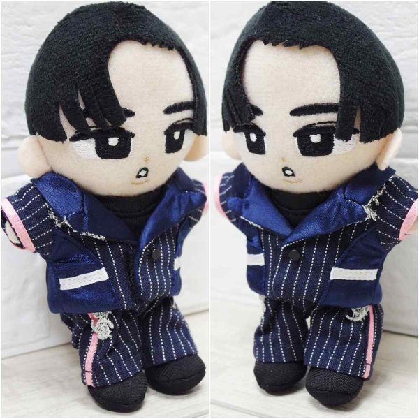 画像3: 【予約受付中】 すのチル コスチューム 服 ピンクver. 紅白ストライプ スーツ 衣装 黒担当 sn279 (3)