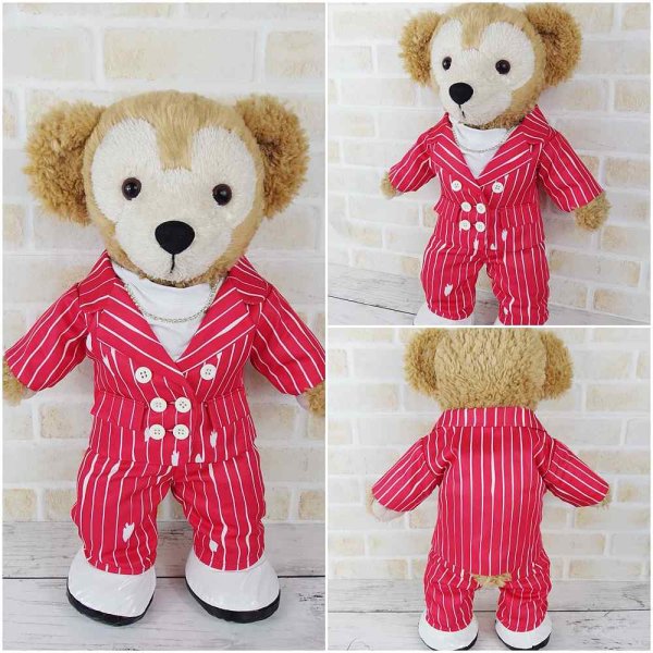 画像4: 【予約受付中】  ダッフィー 衣装 Sサイズ (身長43cm) Travis デビュー衣装 風 コスチューム 服 t71赤担当 (4)