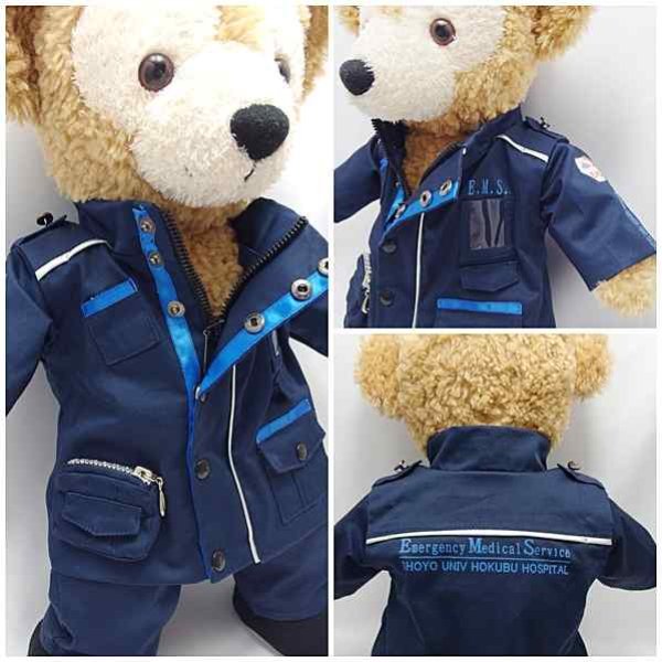 画像2: 【予約受付中】   ダッフィー 衣装 Sサイズ (身長43cm) 山P コードブルー 風 コスチューム 服 yp16 (2)